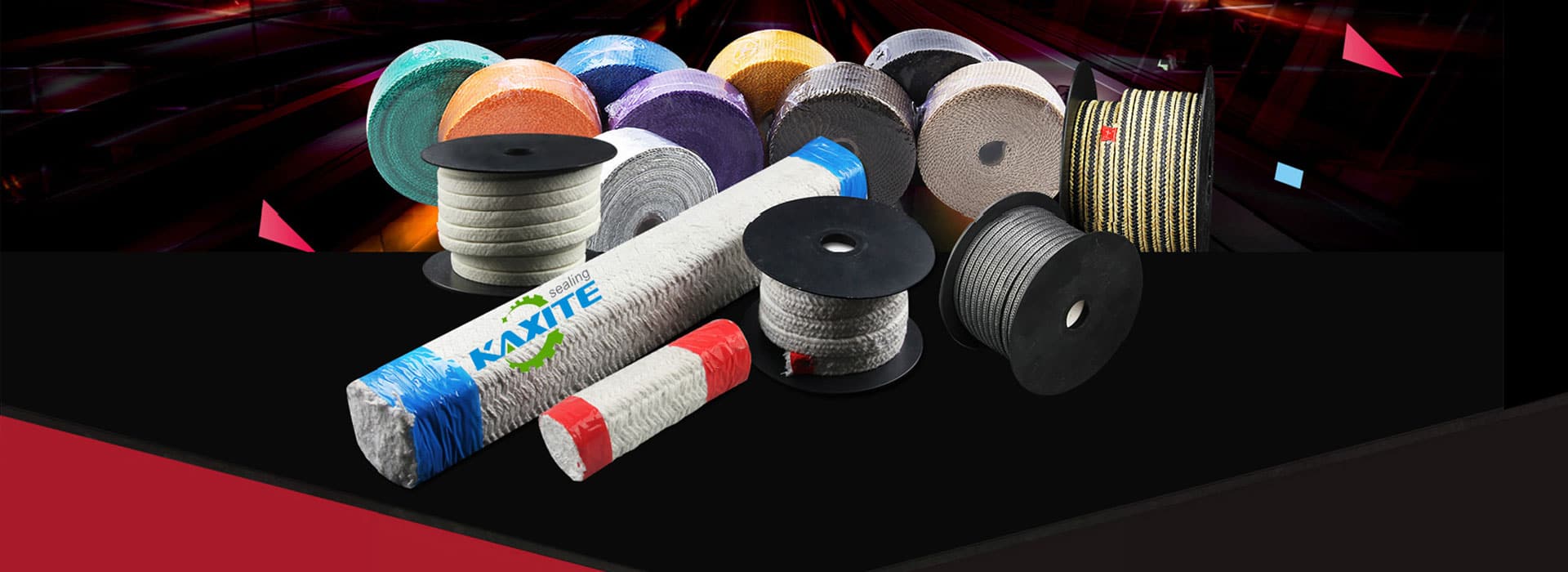 אריזות גרפיט קלוע ו-PTFE לאיטום גזע שסתומים